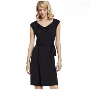 Cabi Womens Little Black Dress Size Medium‎ Draped Neck Jersey Career Classic